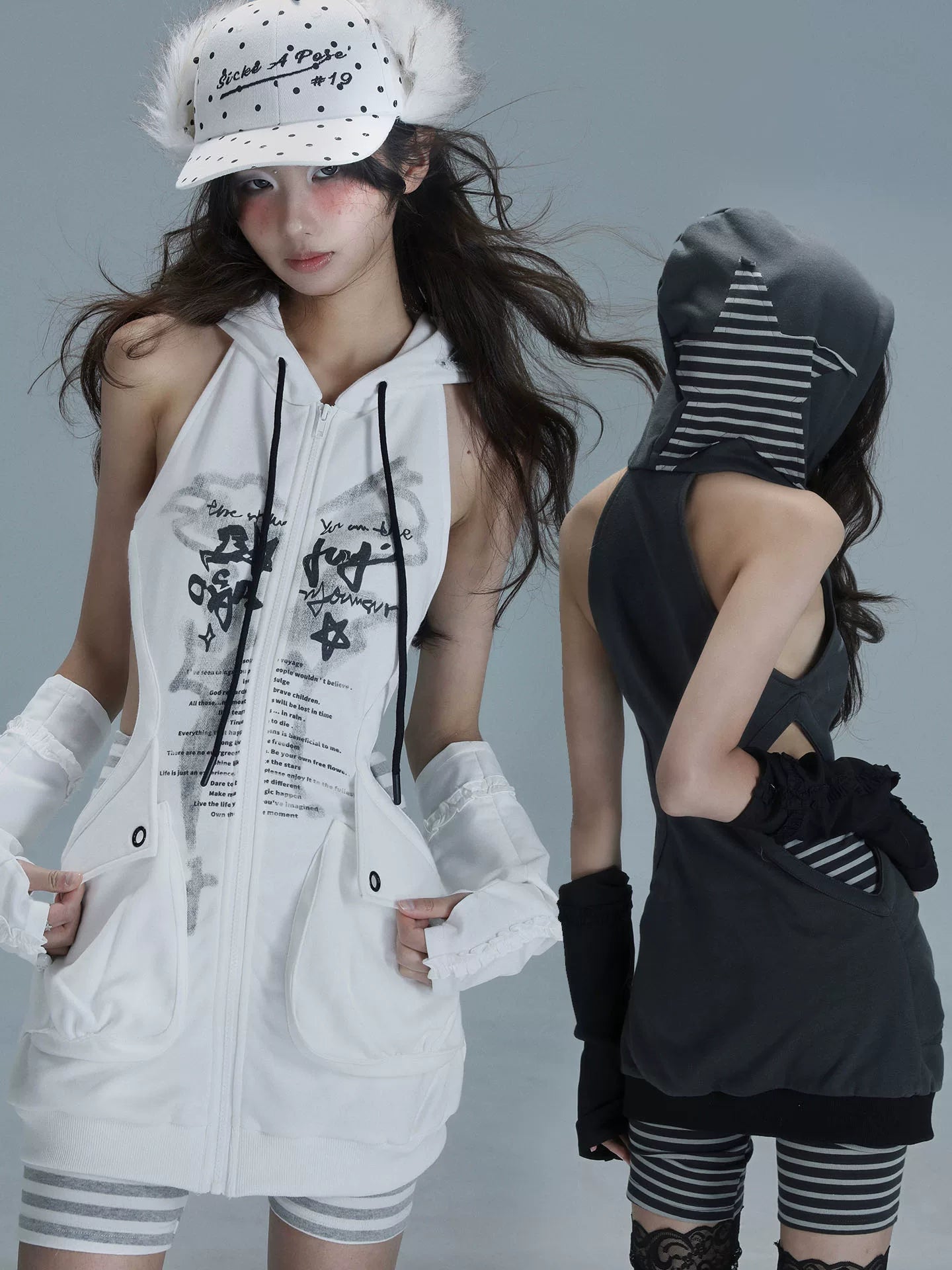 Cutout Long Pullover Hoodie