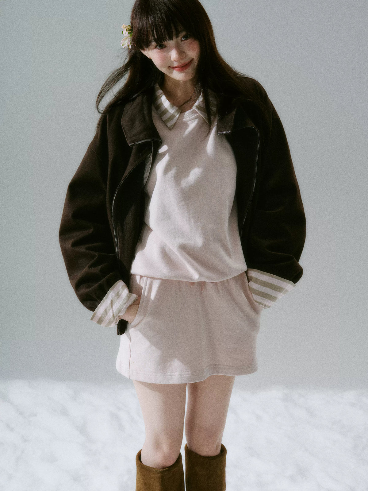 Bow Tie Collar Oversize Jacket