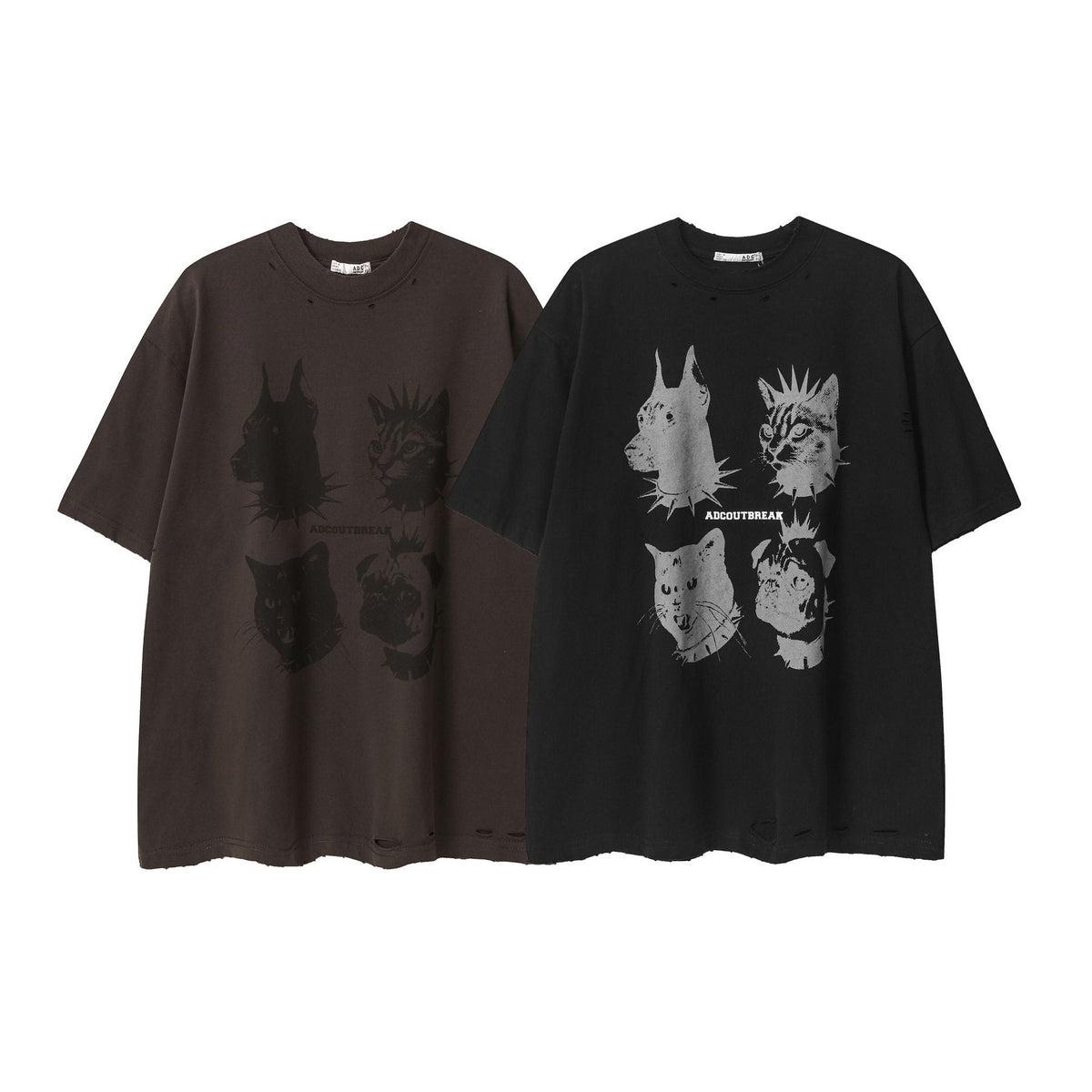Damage Animal Print Short Sleeve T-Shirt