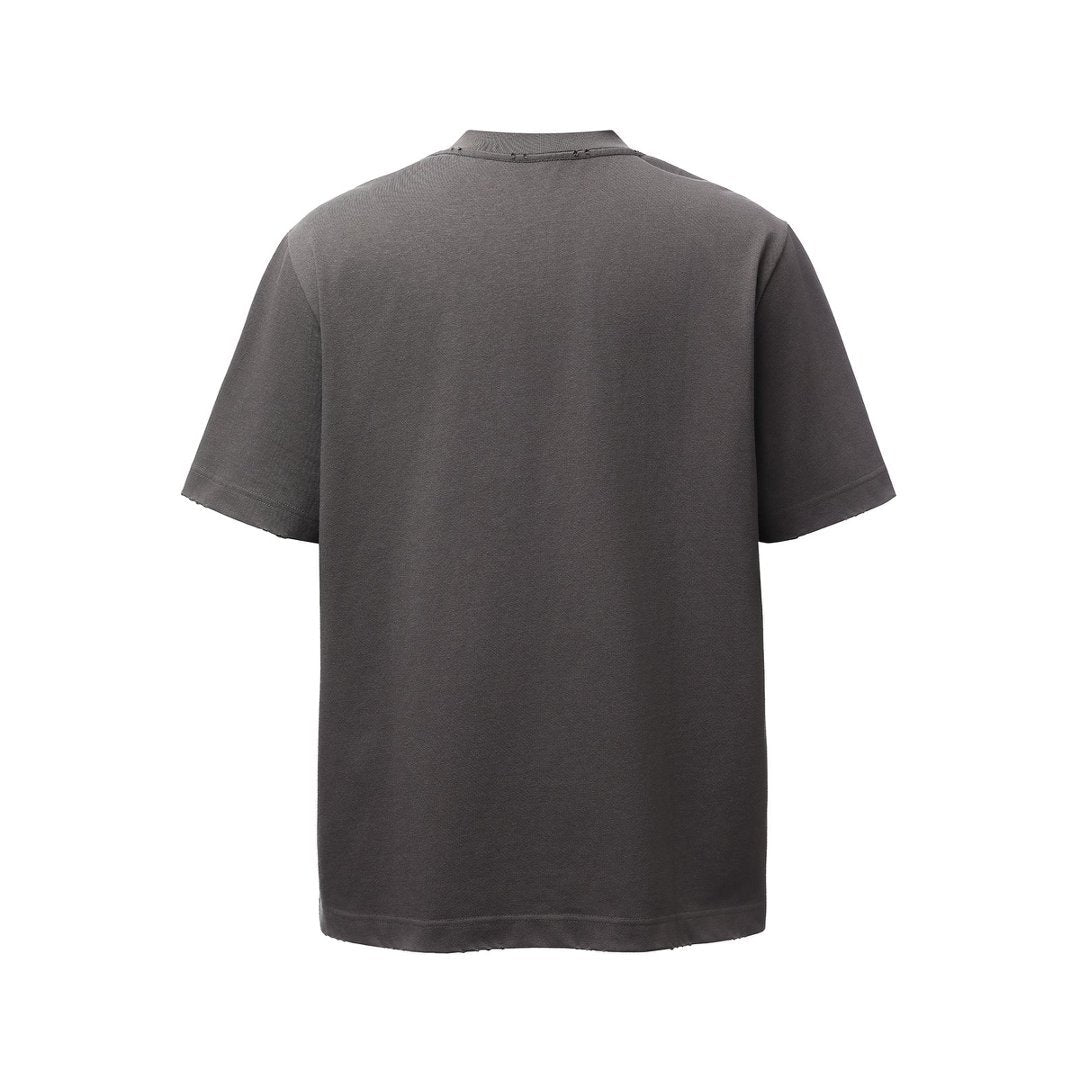 Heavyweight Washed Damage Short Sleeve T-Shirt