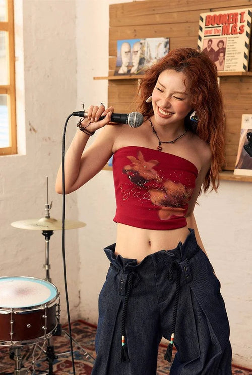 Haut bandeau d'été pour festival de musique - S / Rouge