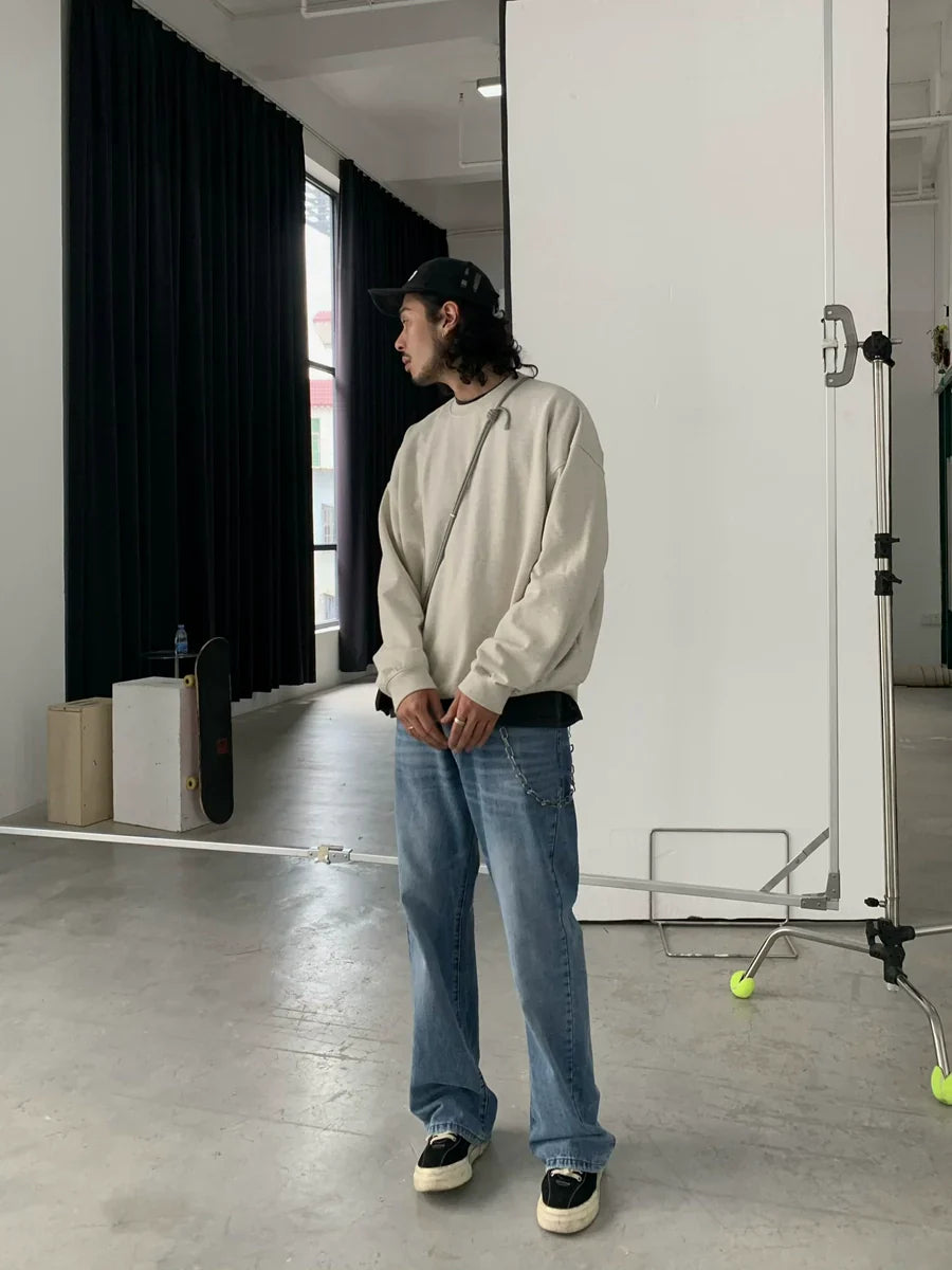 Oversize Short Basic Sweatshirt Hoodie