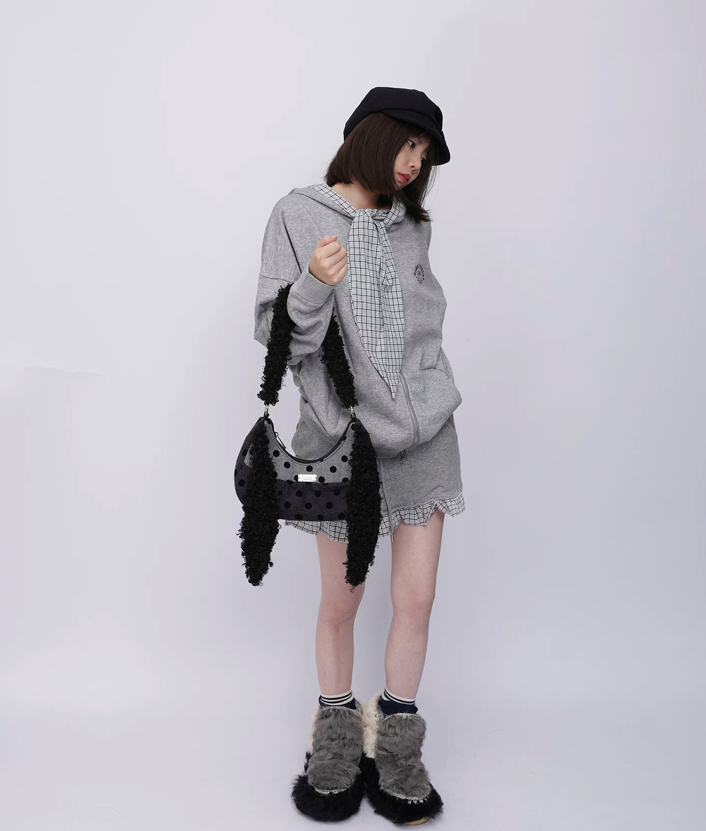 Furry Strap Mini Shoulder Bag