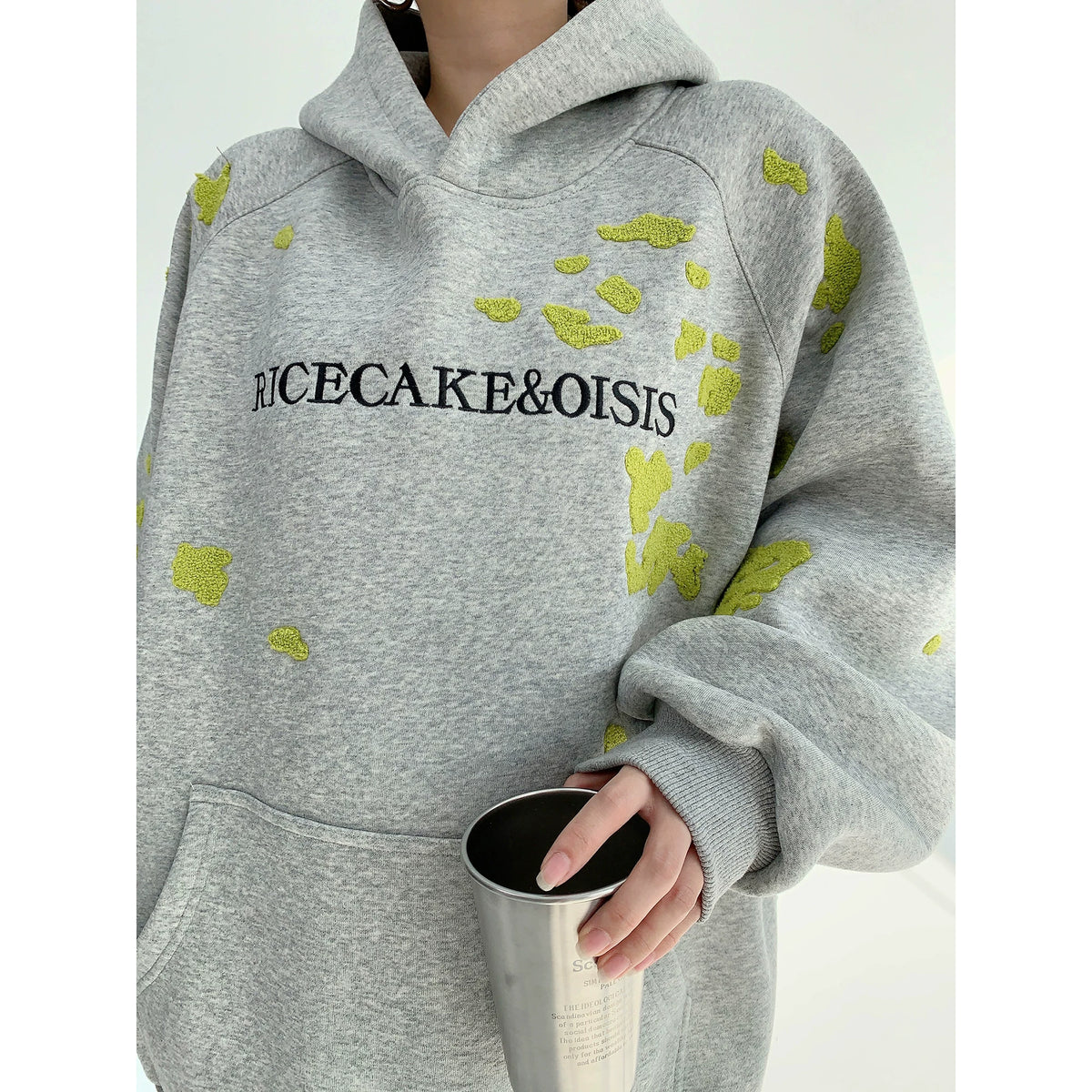 Thick Embroidery Oversized Hoodie