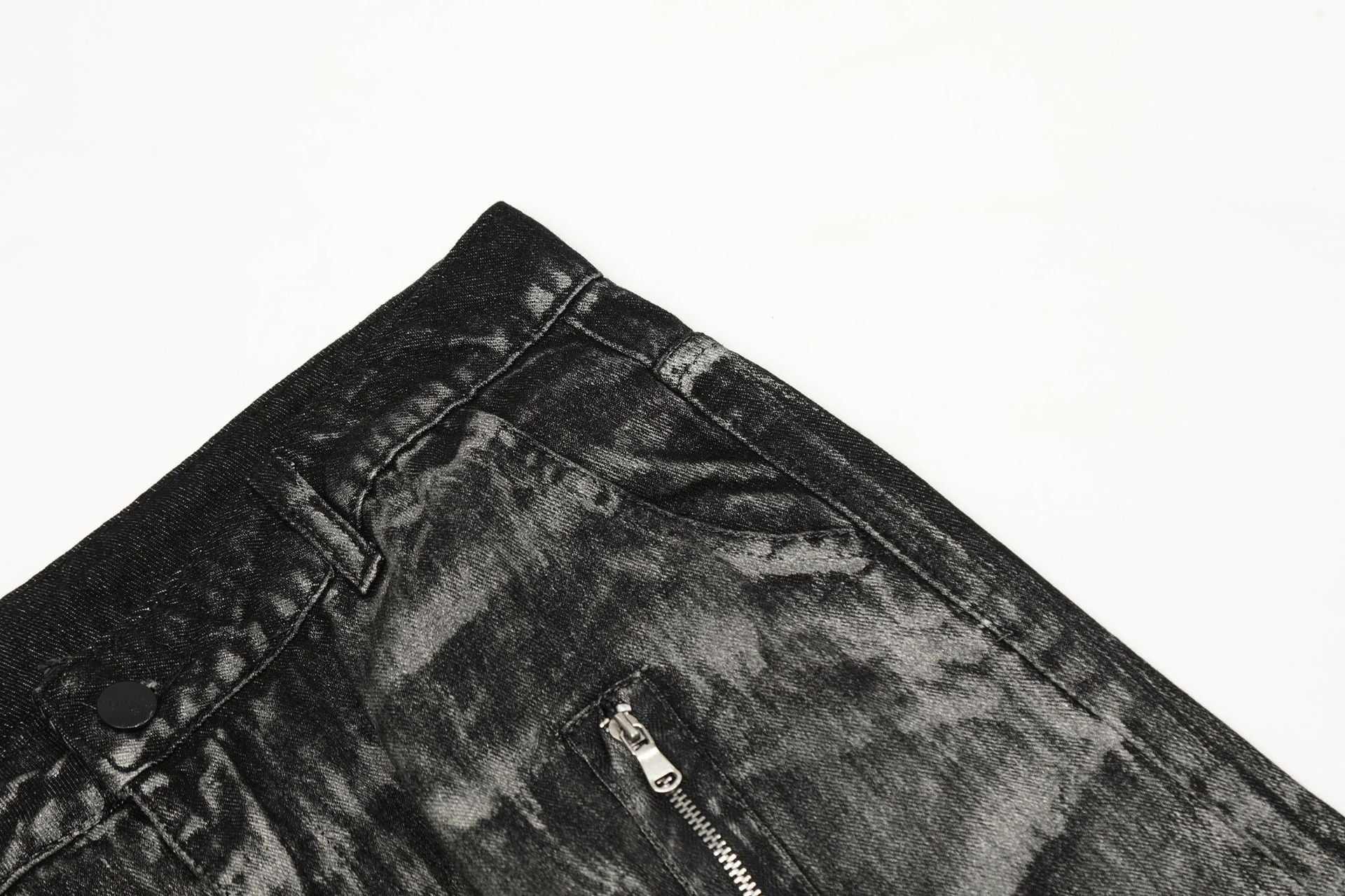 Paint Brush Zipper Flare Denim Jeans