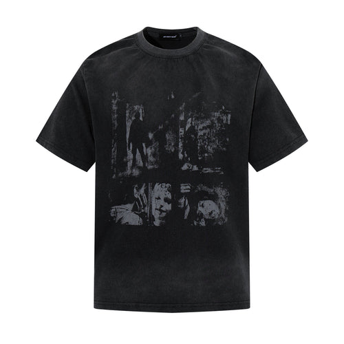 T-shirt à manches courtes avec imprimé graffiti - Noir / M