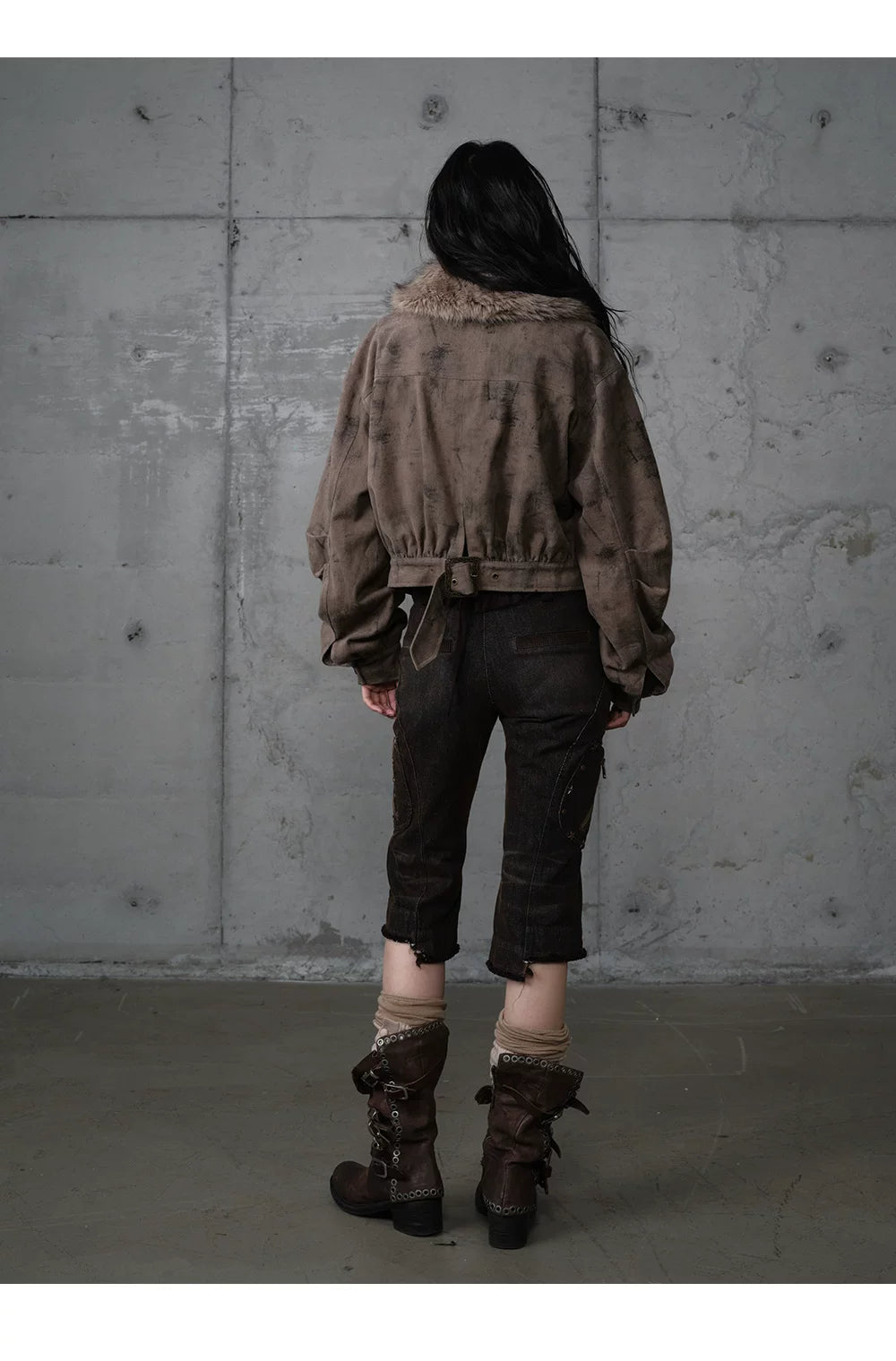 Patchwork Plaid Punk Work Jacket