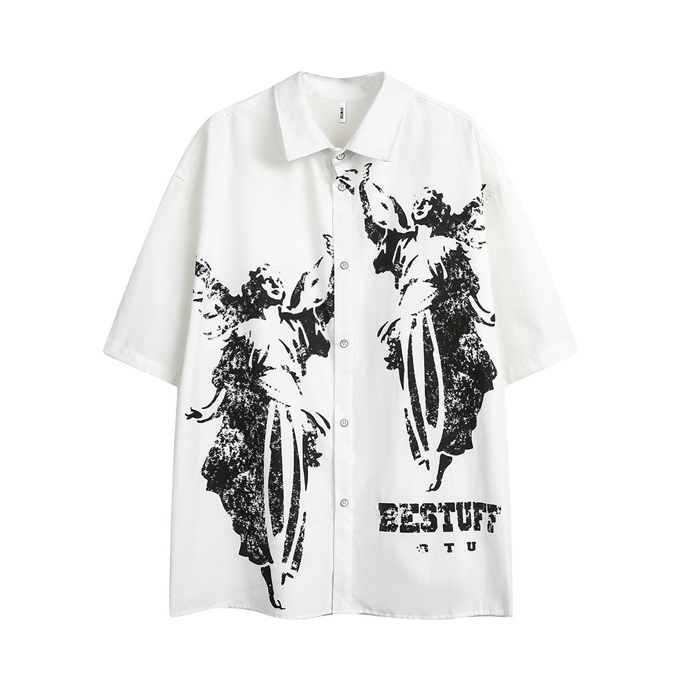 Risen Angel Print Shirt - MADXMARX
