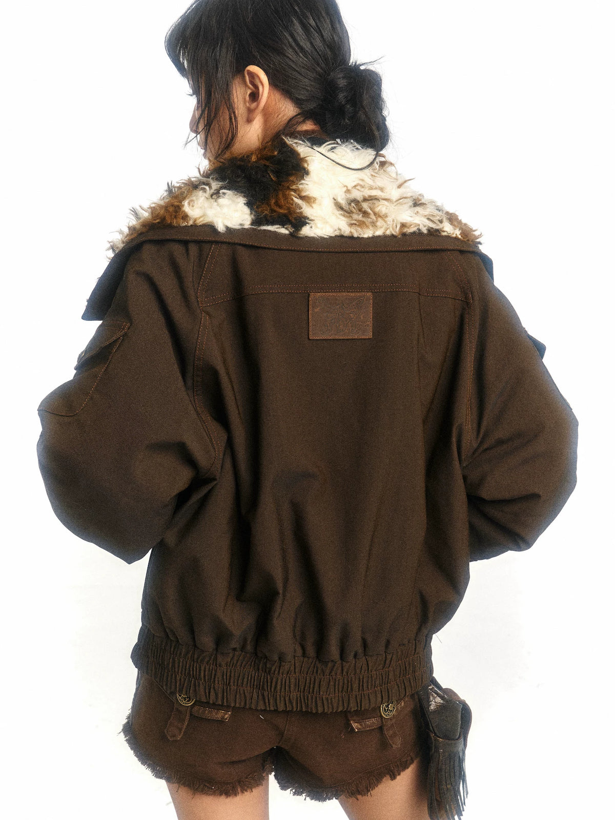 Animal Design Thick Sherpa Oversize Jacket