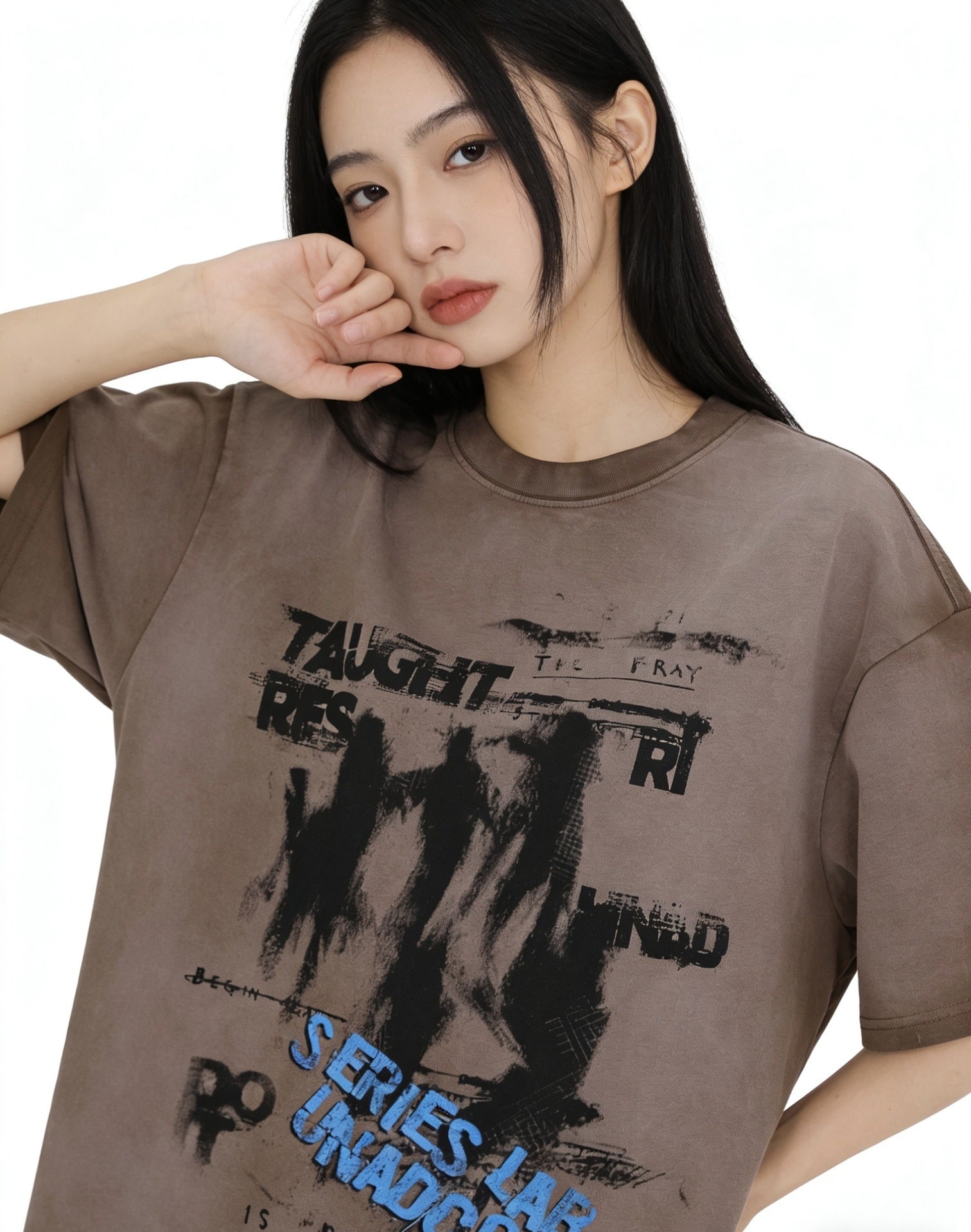 Dark Graffiti Print Short Sleeve T-Shirt