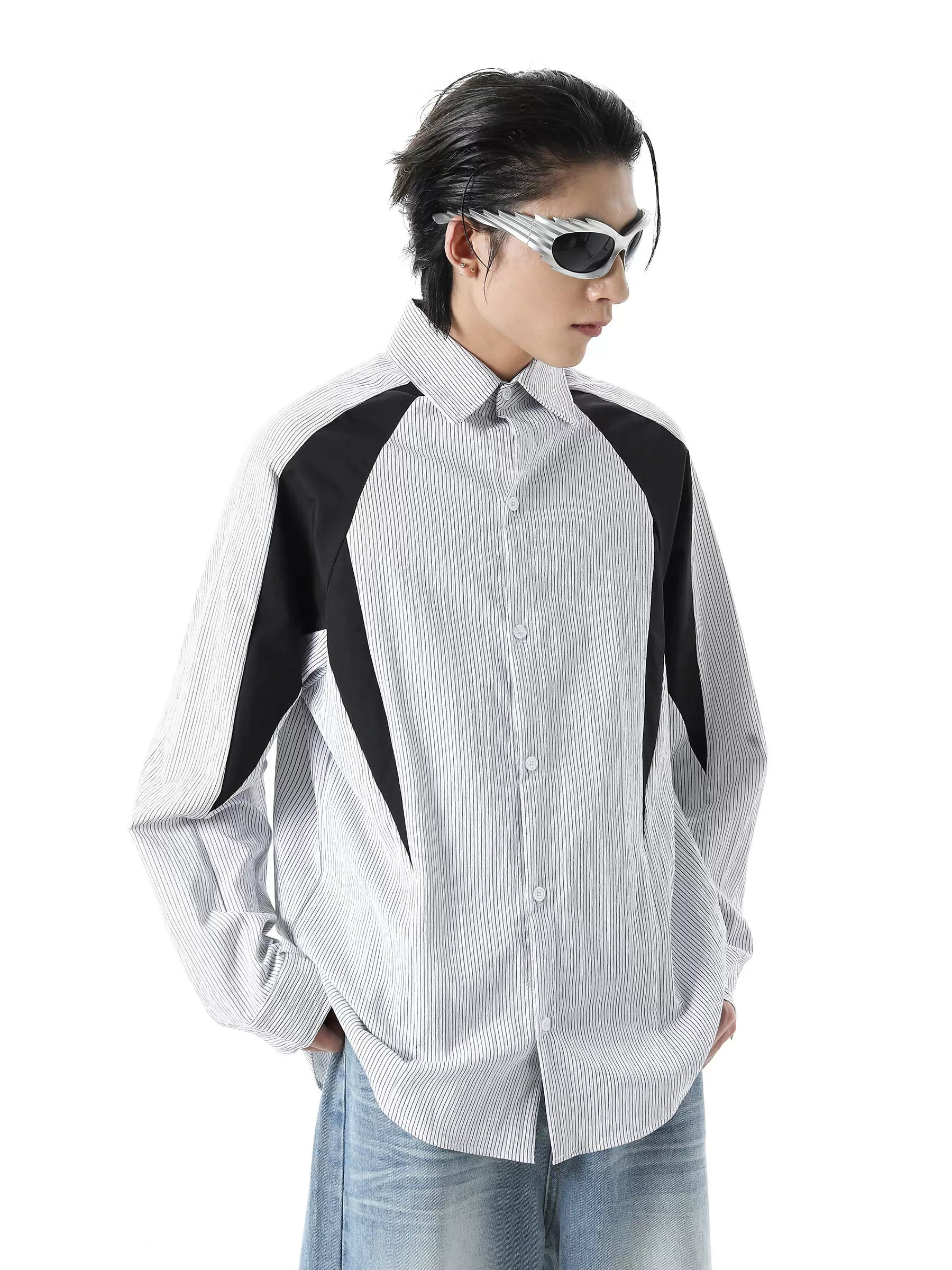 Colorblock Stripe Long Sleeve Shirt
