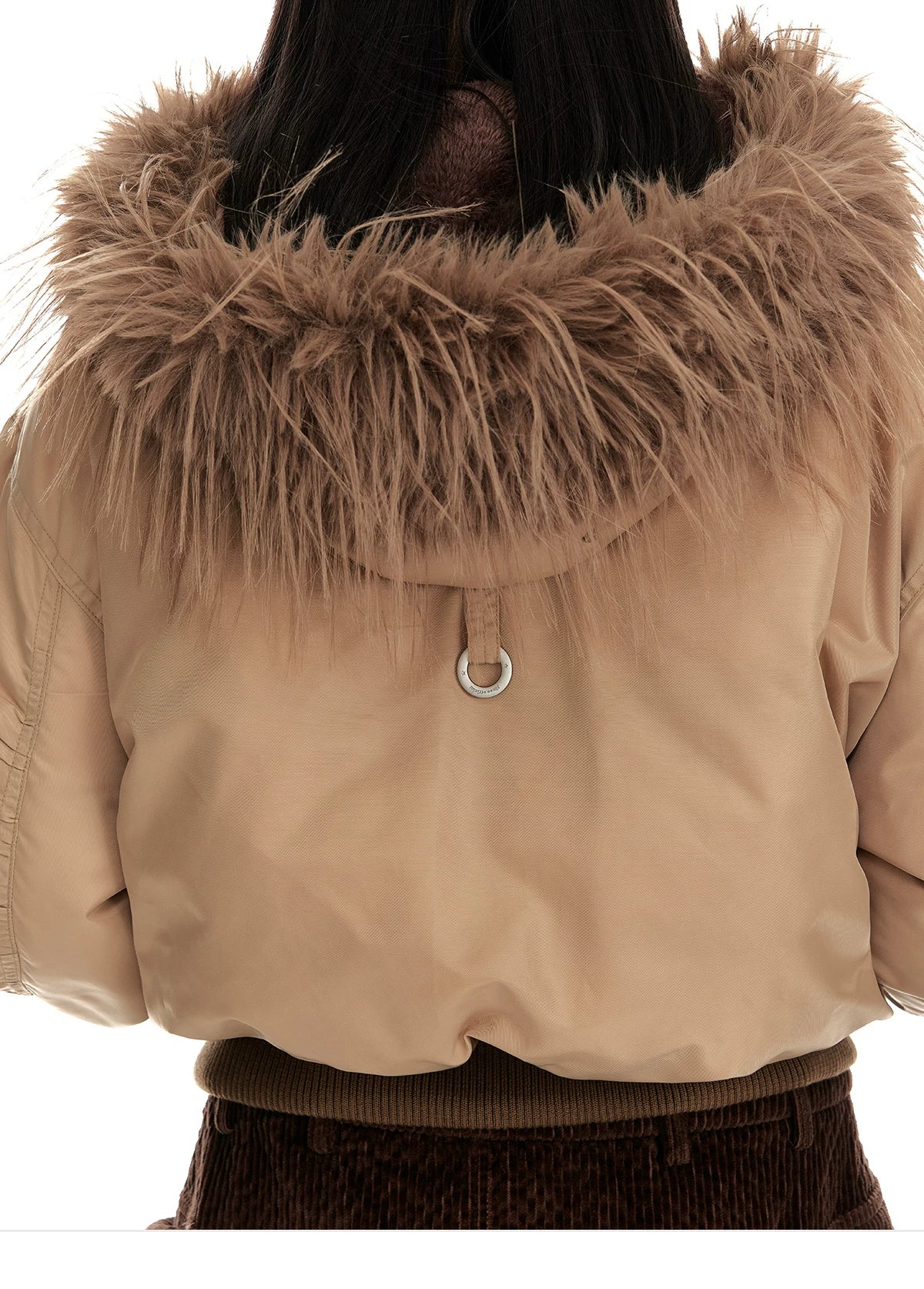 Hooded Fur-Collar White Duck Down Jacket