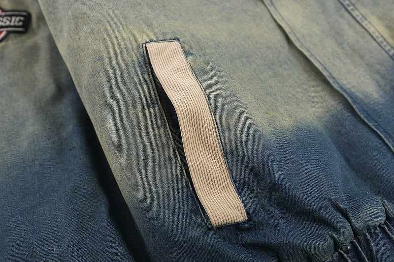 Giacca di jeans sfumata retrò unisex