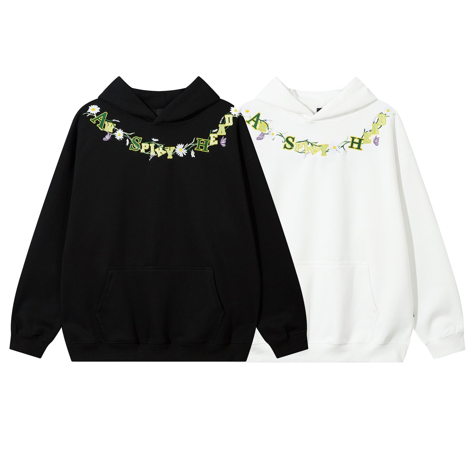 Floral Embroidery Oversize Hoodie