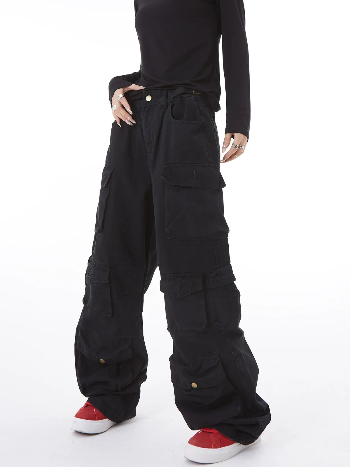 Pantalon cargo large multipoches