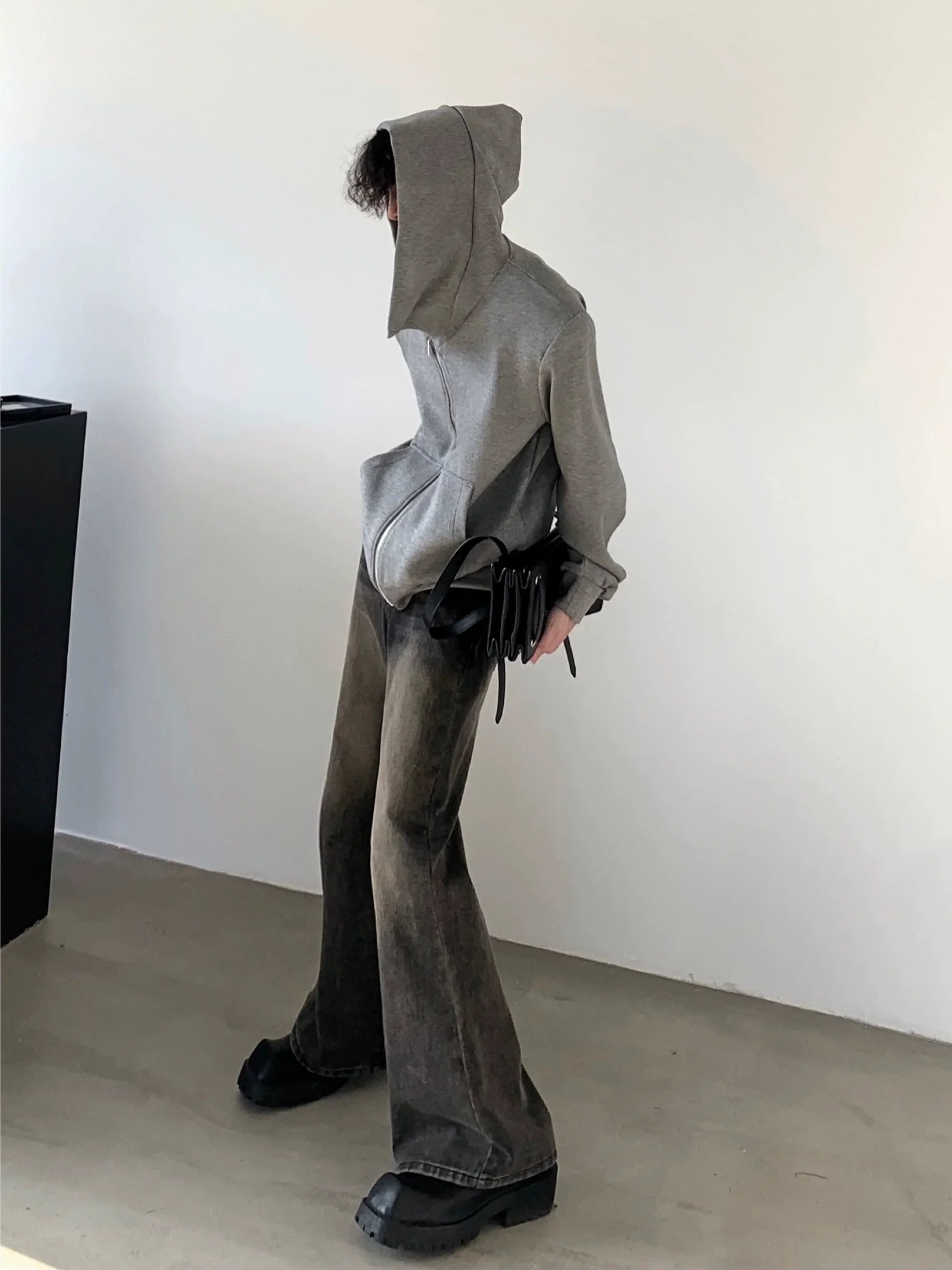 Diagonal Zipper Hoodie