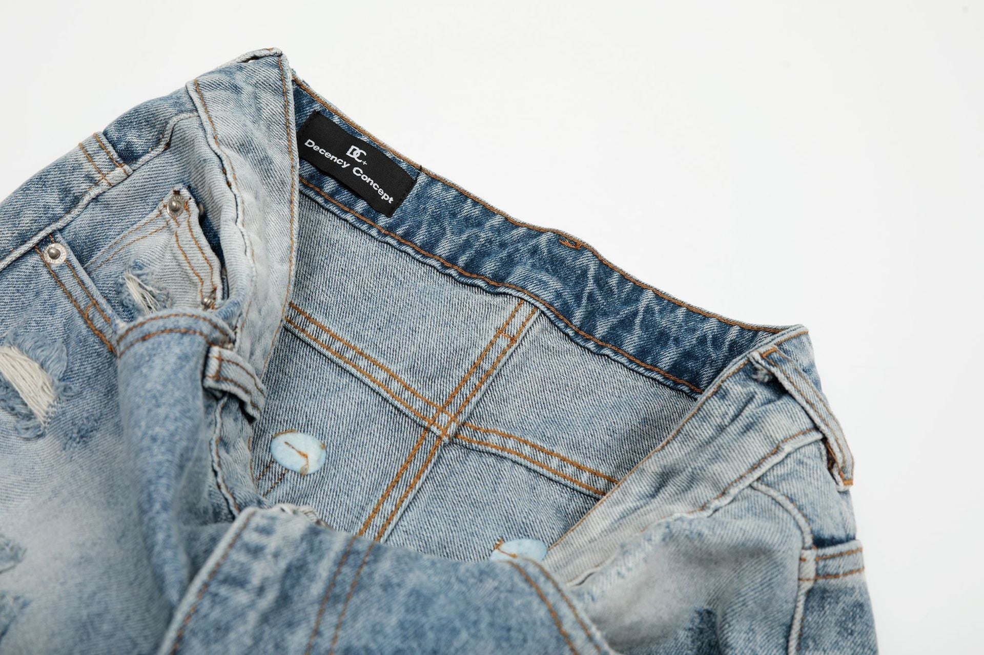 Washed Damage Flare Denim Jeans