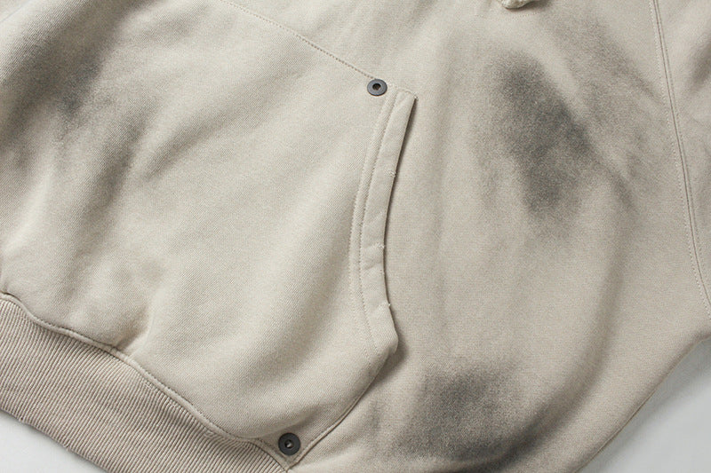 Heavyweight Washed Patch Embroidery Pullover Hoodie