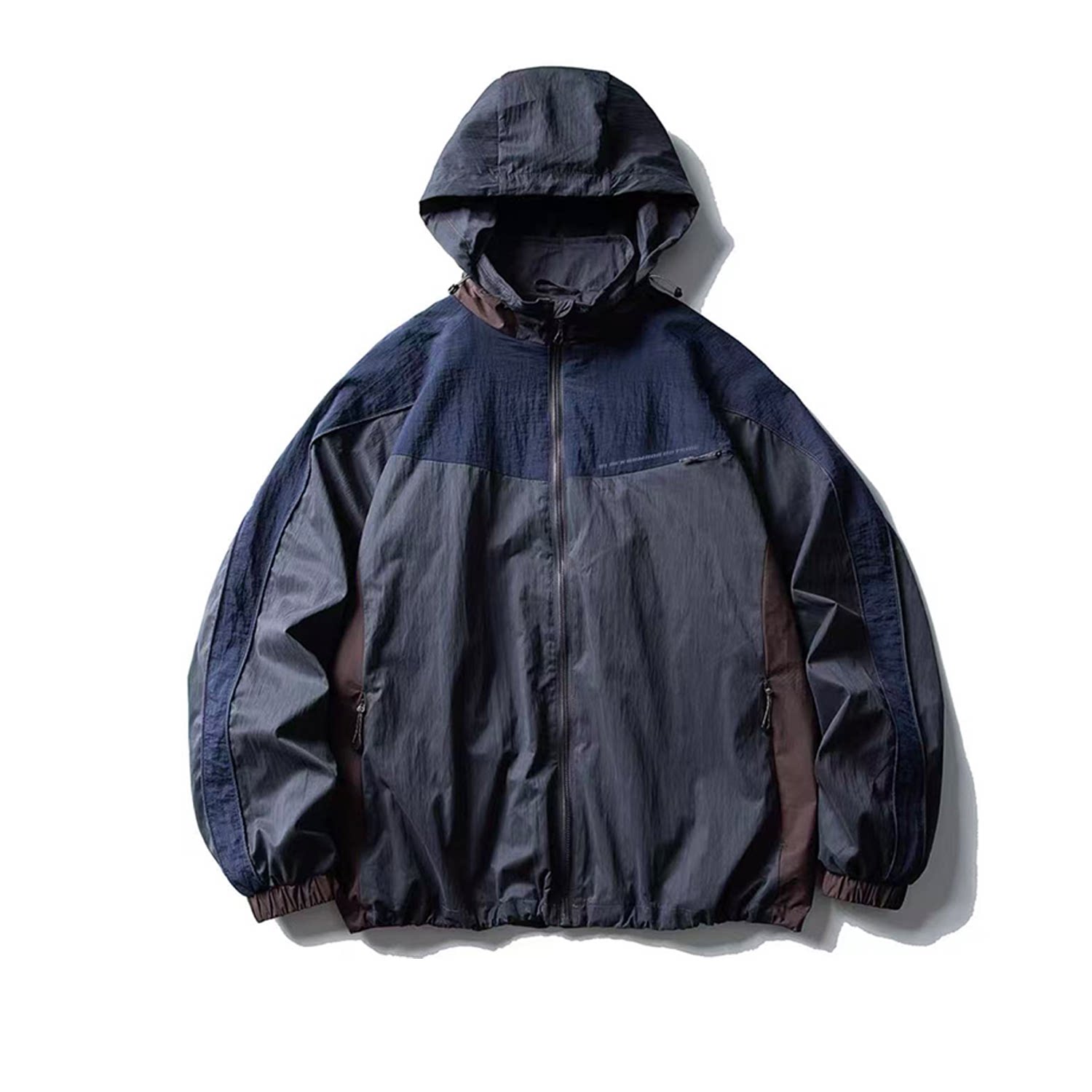 Oversize Nylon Hooded Jacket & Panel Wide Leg Pants Setup