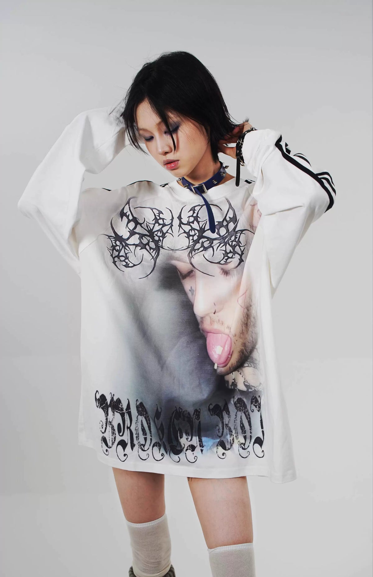 Gothic Heavyweight Side Stripe Long Sleeve T-Shirt