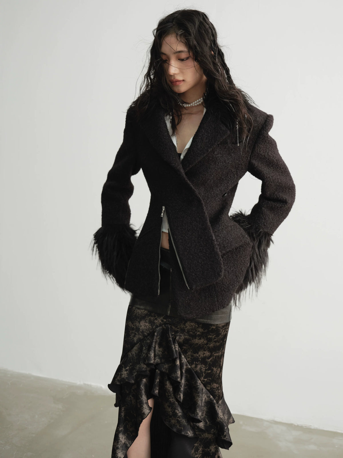 Imitation Fox Fur Patchwork Jacket