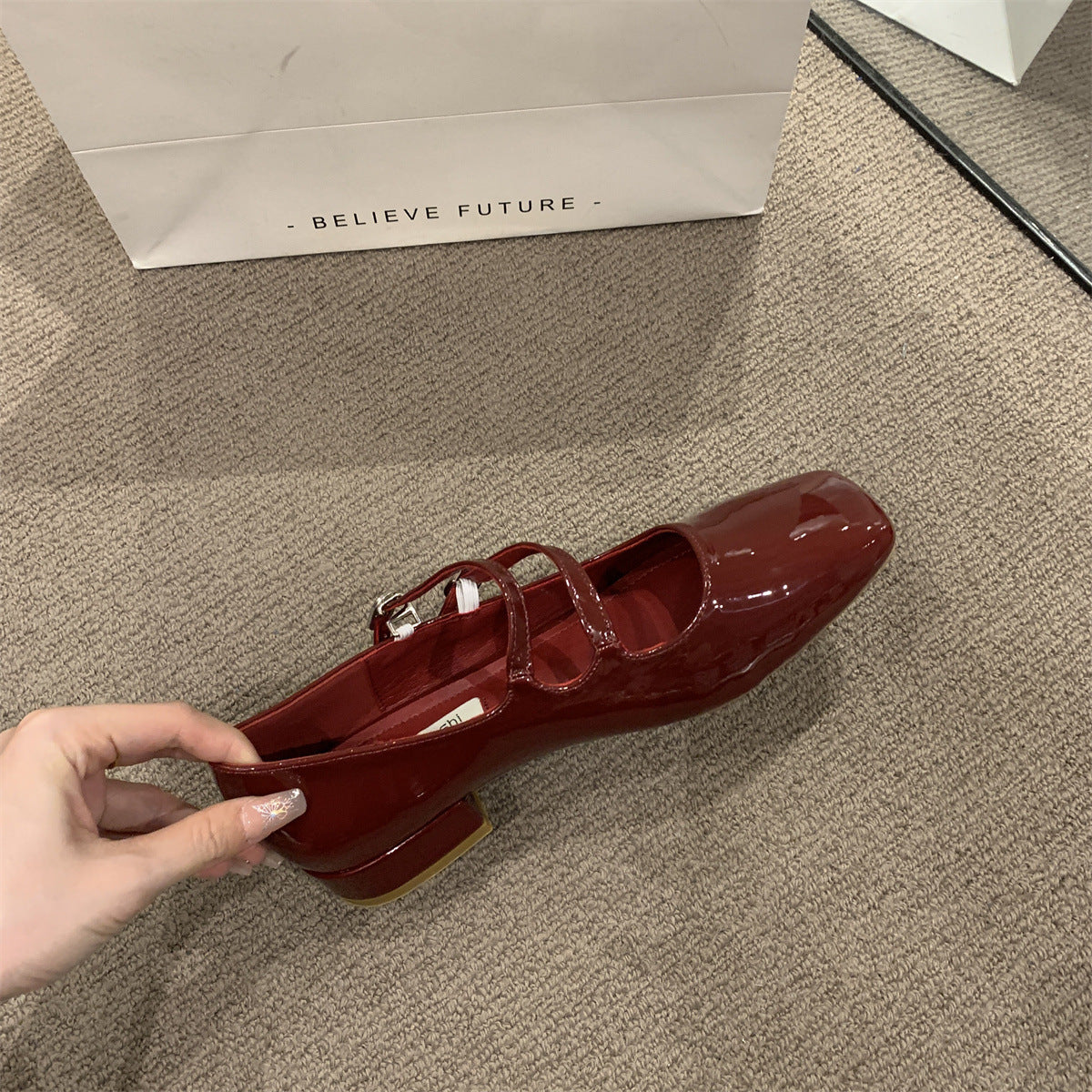 Red Mary Patent Leather Shoes