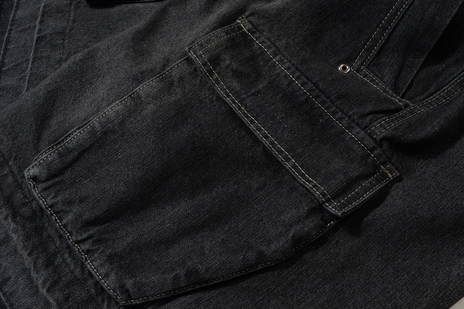 Drawstring Cargo Damage Denim Jort