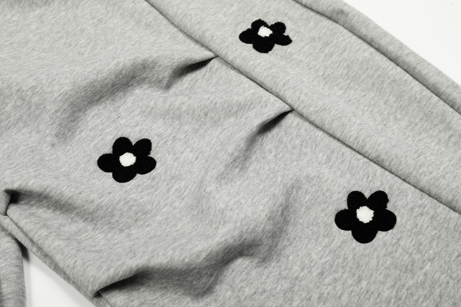 Flower Print Drawstring Wide Leg Sweatpants