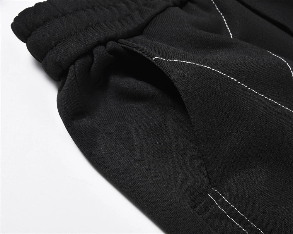Irregular Line Embroidered Sweatpants