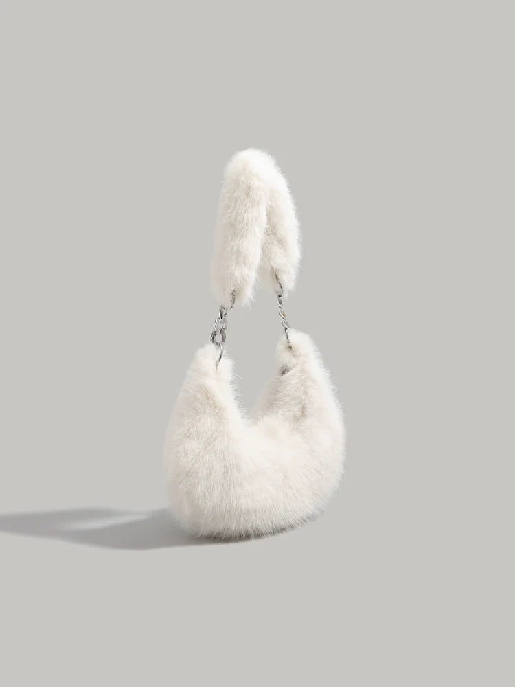 Midnight Luxe Faux Fur Shoulder Bag