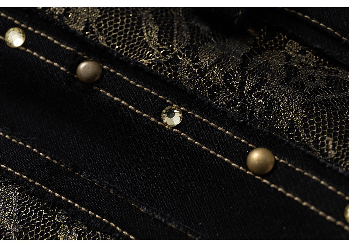 Embroidery Low Rise Straight Denim Jeans