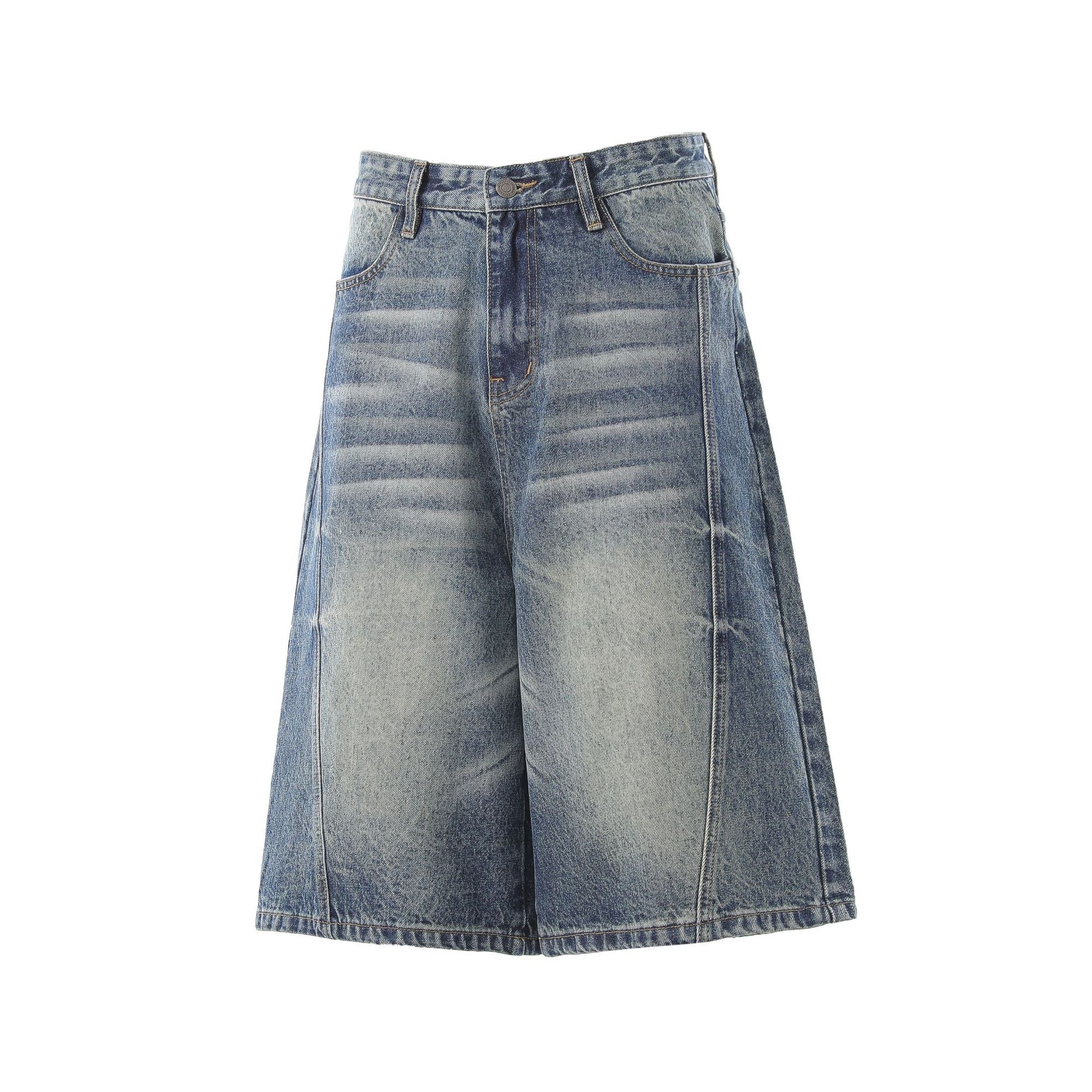 Denim Wash Wide Leg Jort