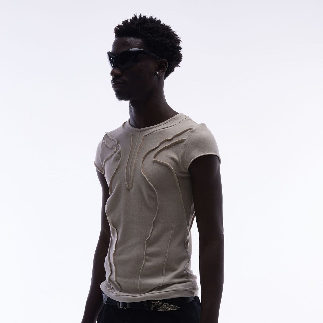 Washed Deconstruction Layered Short Sleeve T-Shirt