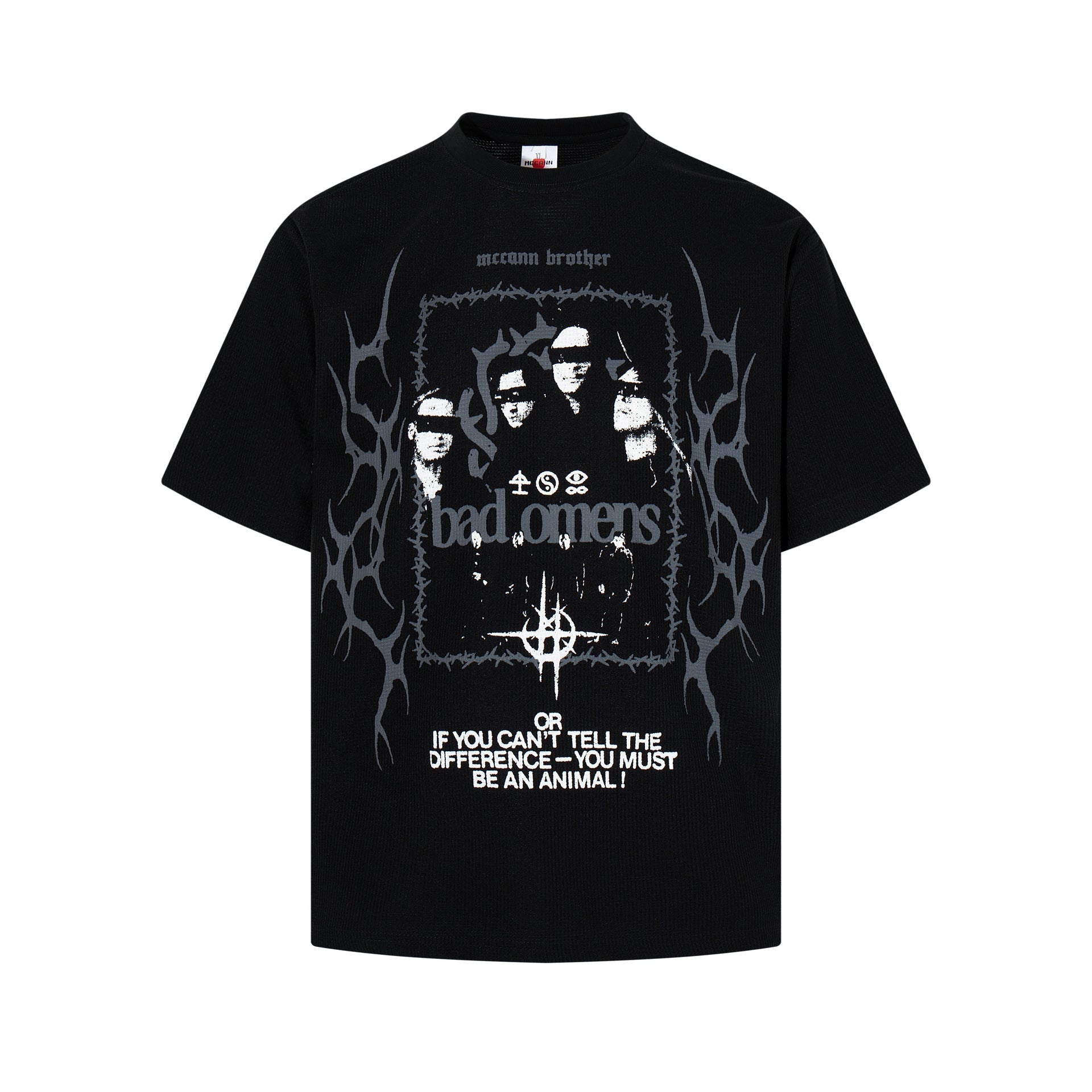 Waffle Gothic Portrait Print Short Sleeve T-Shirt