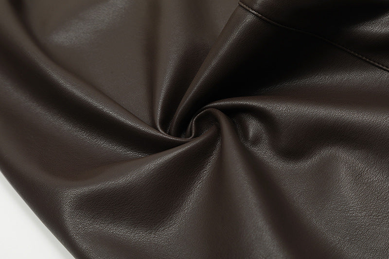 PU Leather With Drawstring Pants