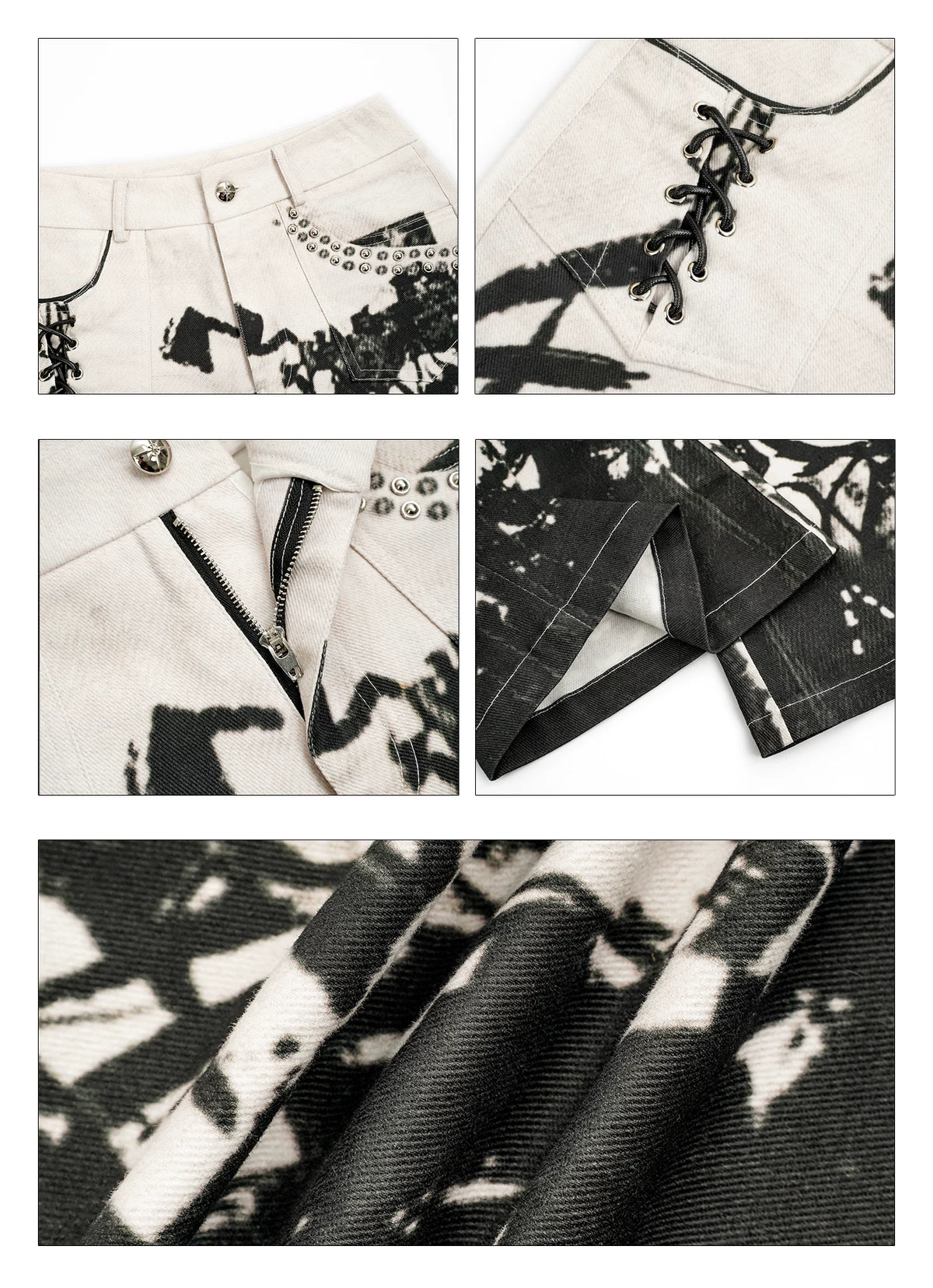 Ink Print Design Denim Jeans