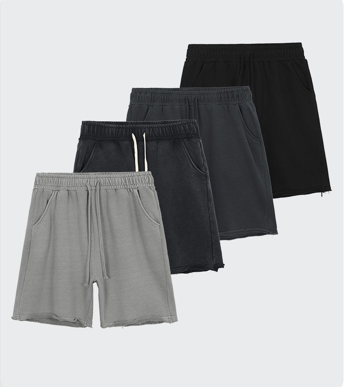Washed Vintage Raw Edge Short Sweatpants