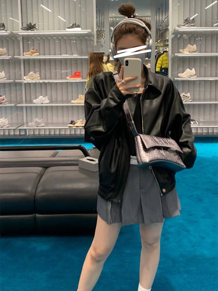 High-End Casual Loose Leather Jacket