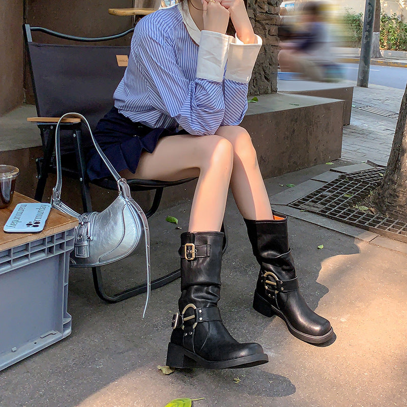 Cowboy Belt Buckle Boots