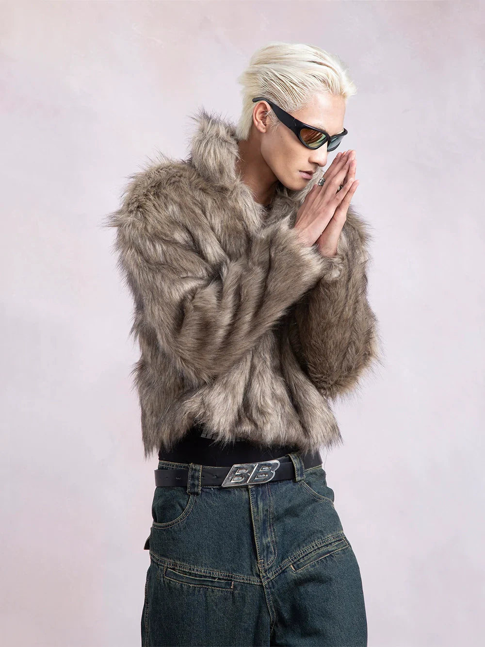 Stand Neck Furry Short Jacket