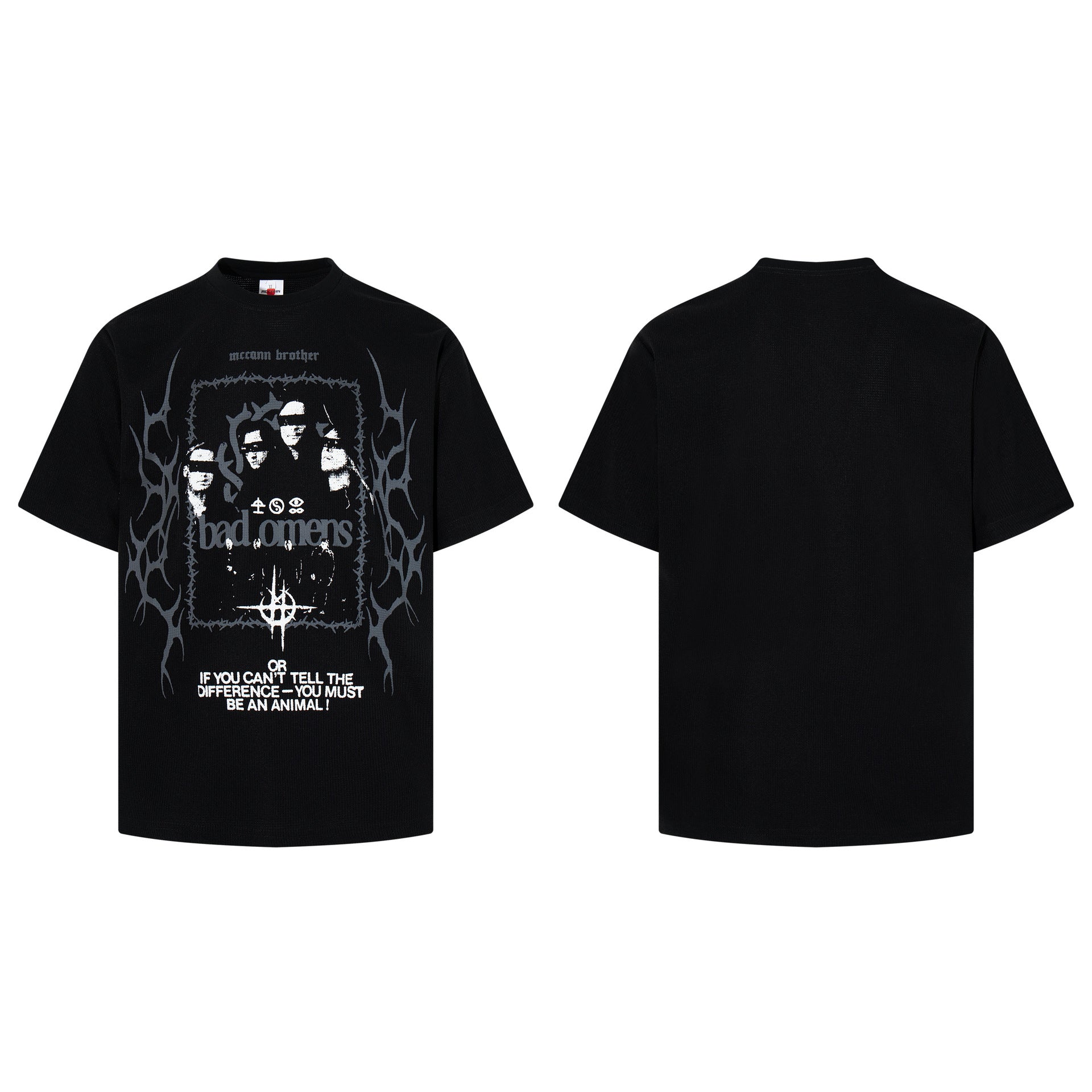 Waffle Gothic Portrait Print Short Sleeve T-Shirt