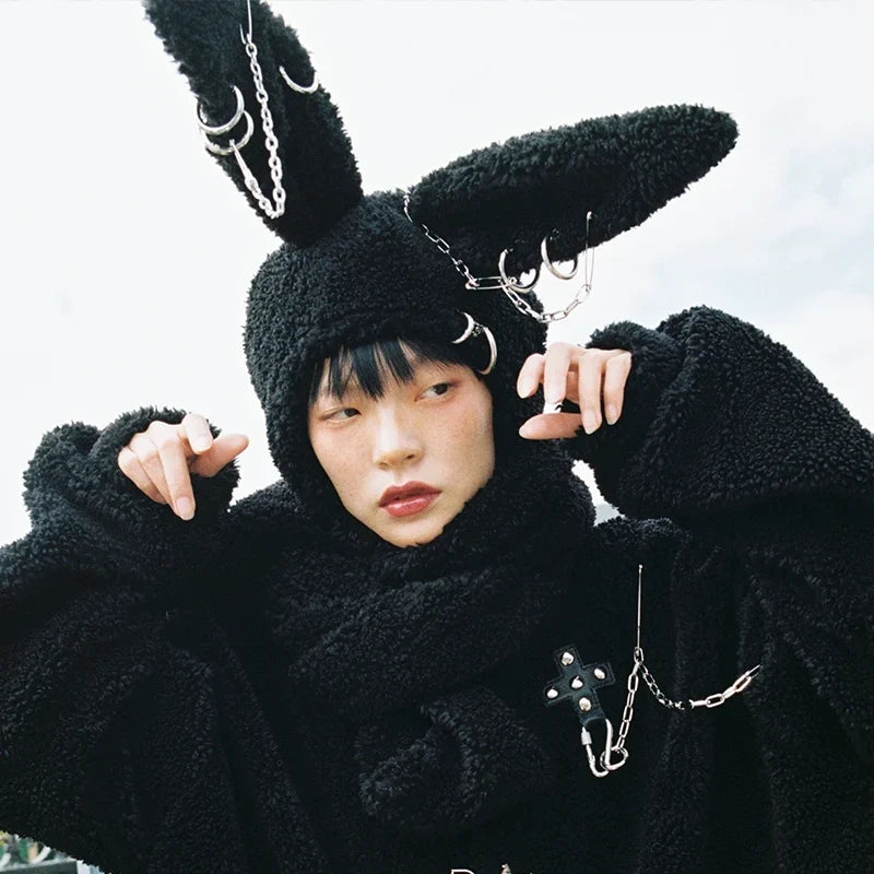 Rabbit Plush Ear Scarf Hat