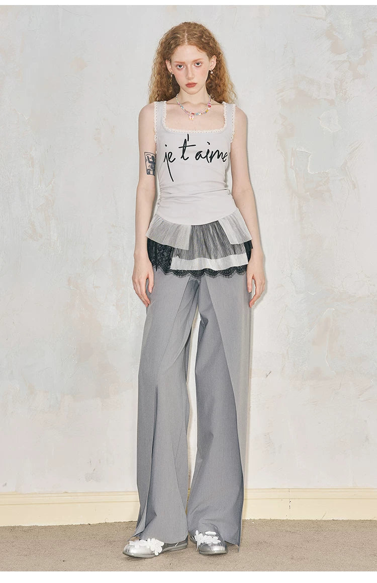 Wide Leg Floor Dropping Trousers