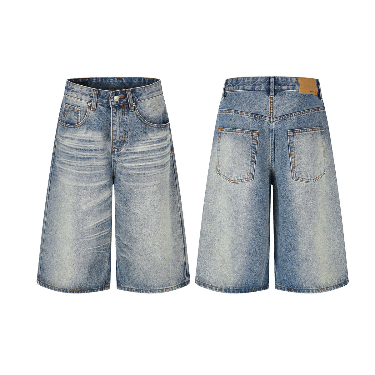 Washed Whisker Denim Jort