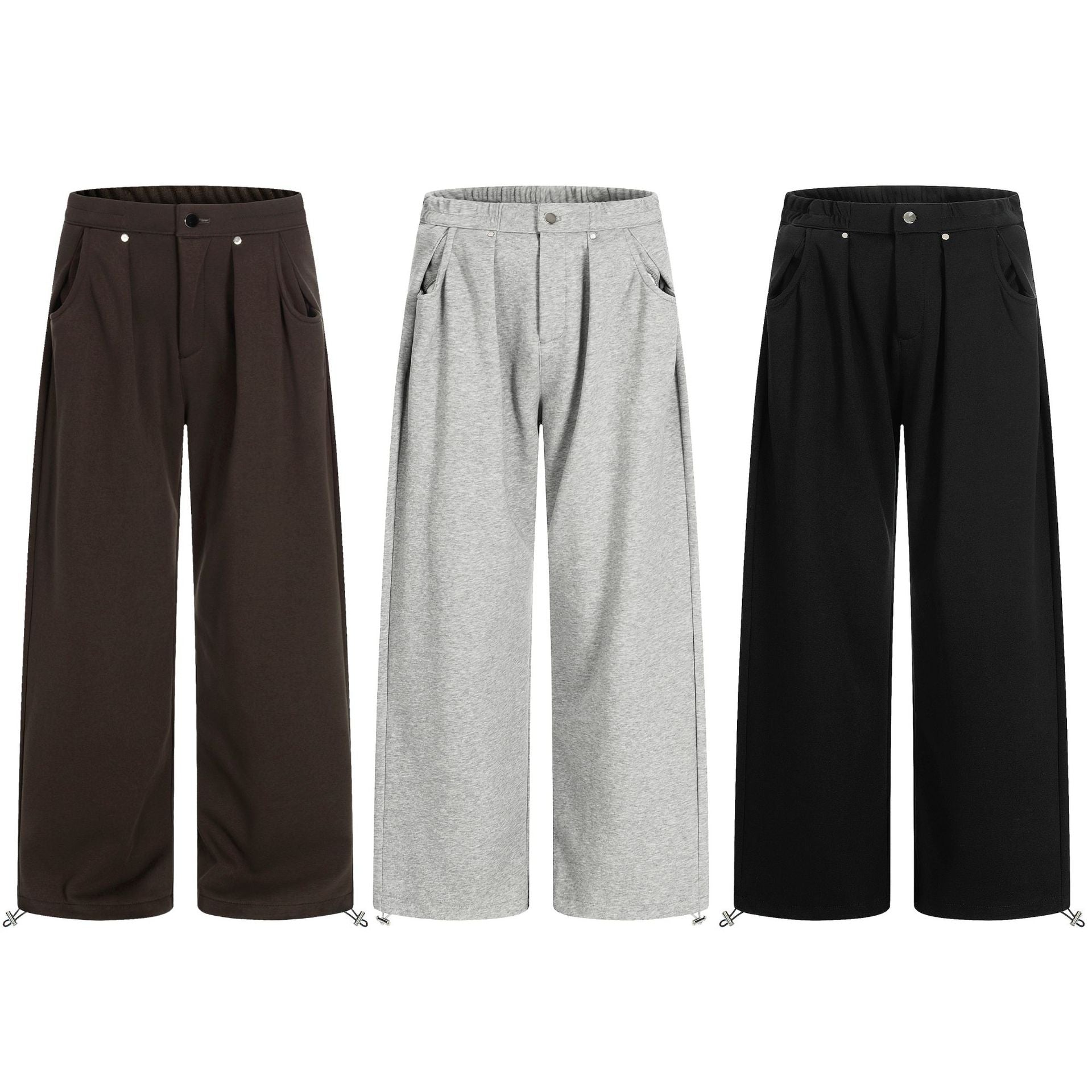 Pleats Wide Leg Sweatpants