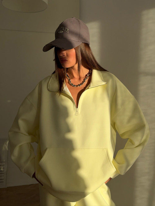 Oversized veter sweatshirt - S / Geel