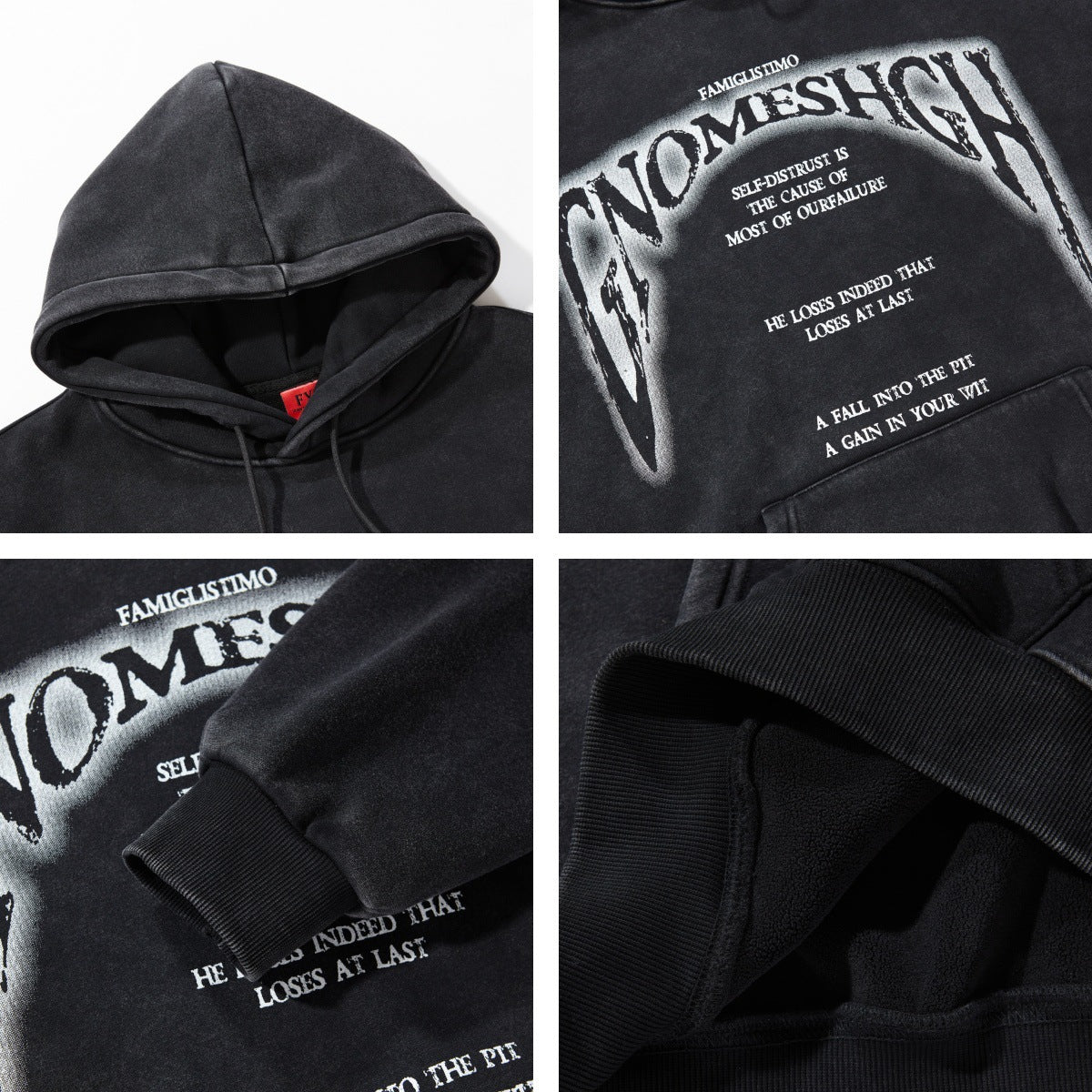 Oversize Letter Print Pullover Hoodie