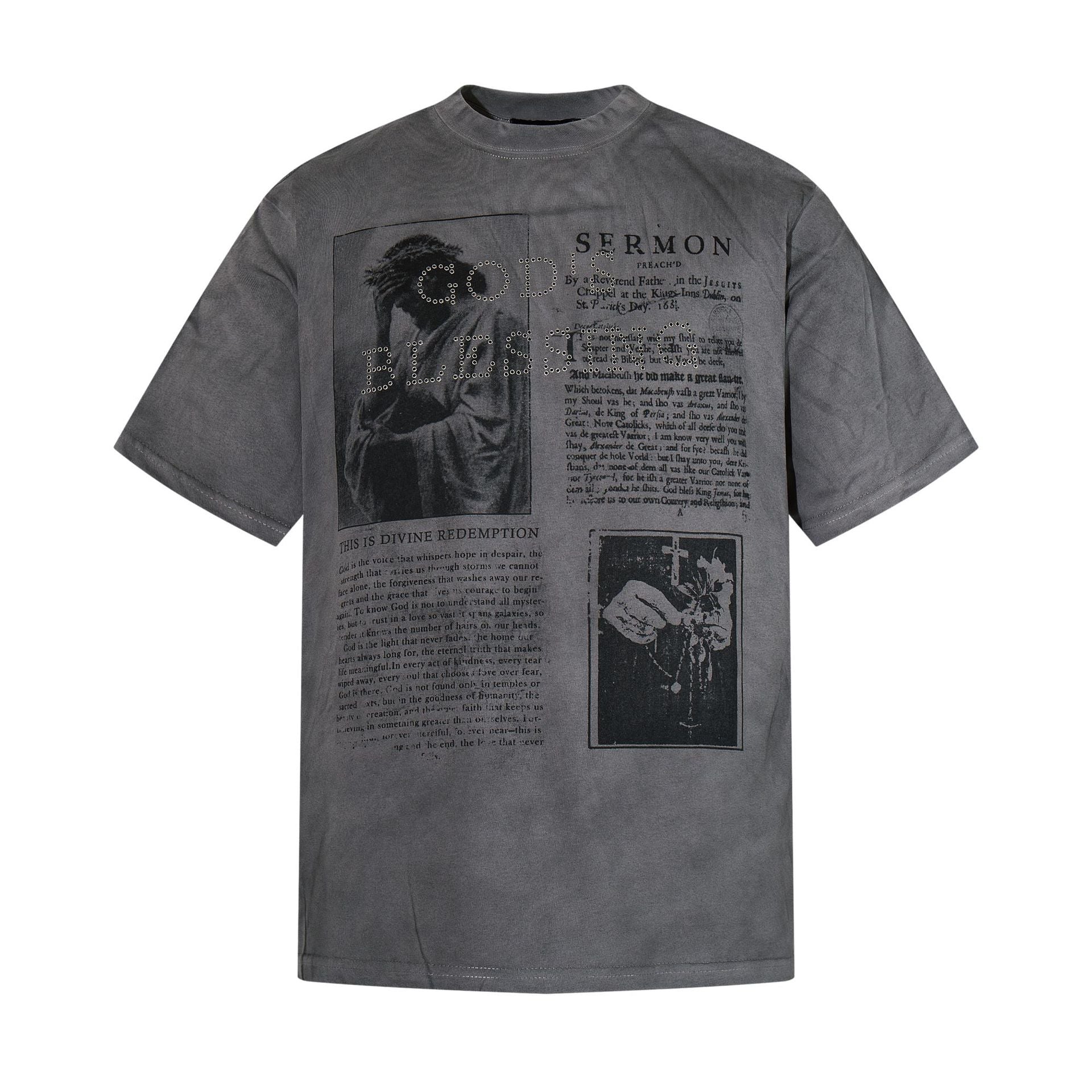 Portrait Letter Print Short Sleeve T-Shirt