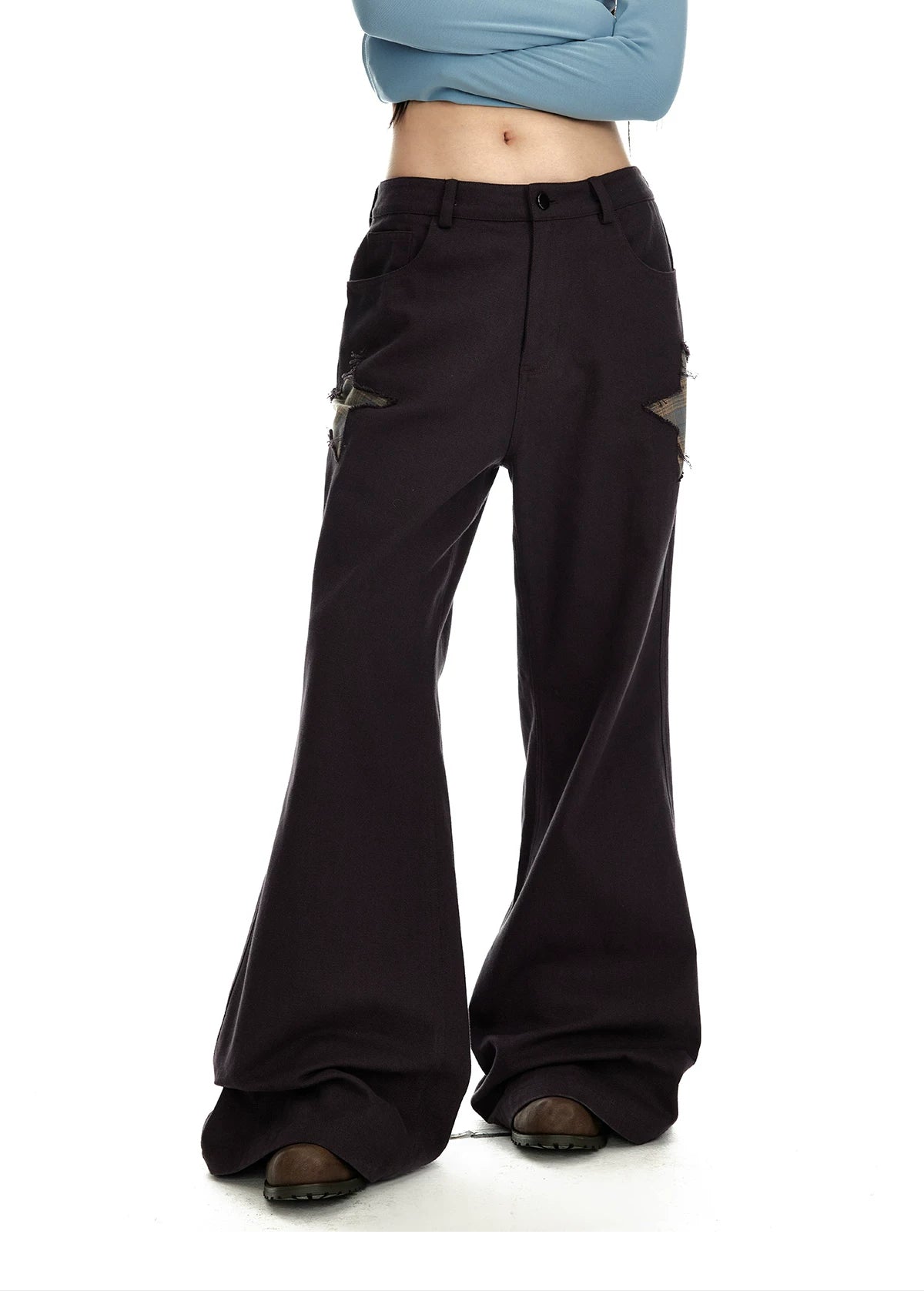 Star Patch Flare Pants