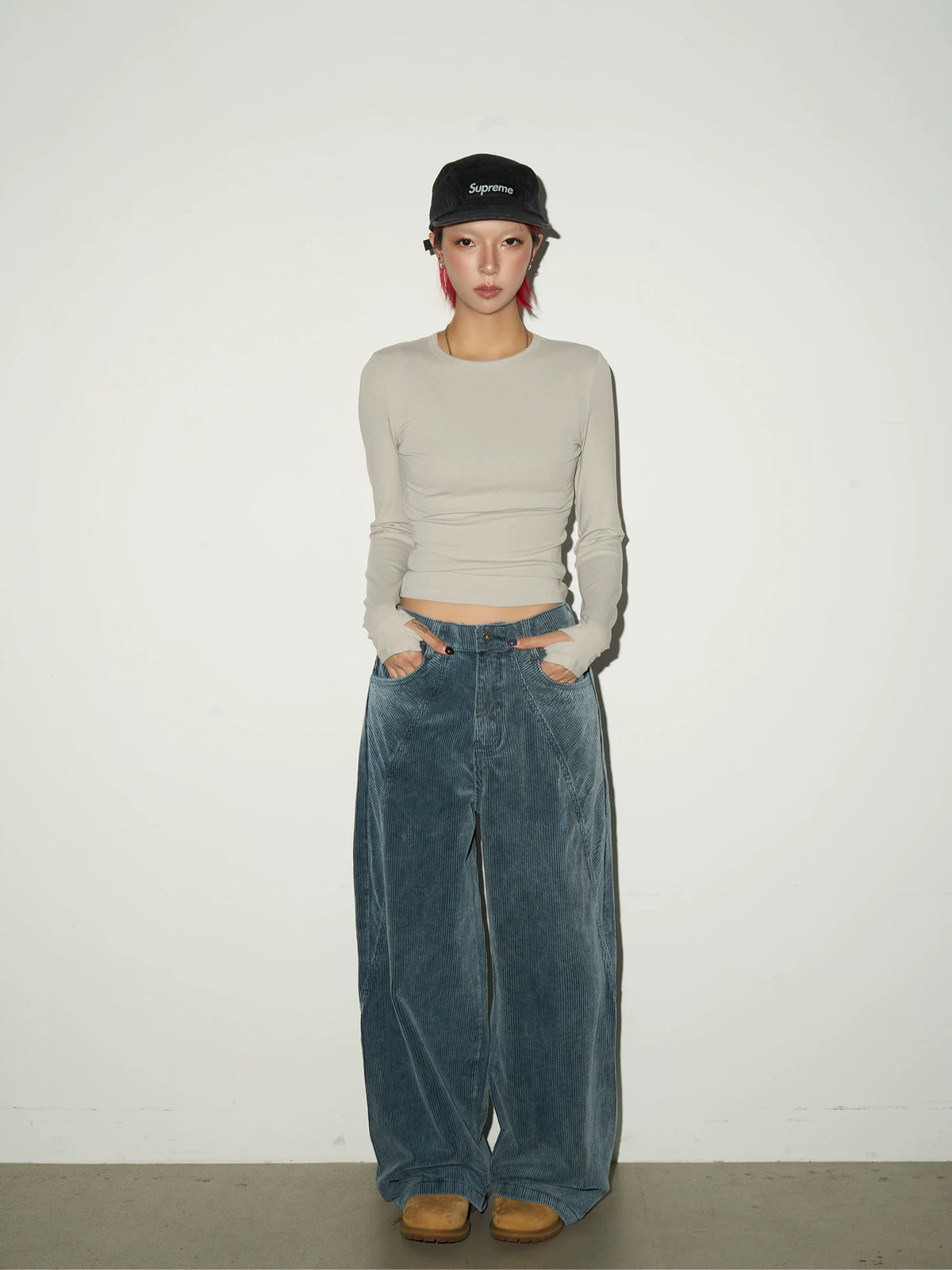 Corduroy High Waist Wide Leg Pants